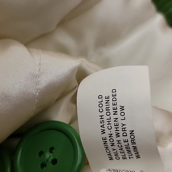 GAP 100% Cotton Corduroy Double Breasted Lined Peacoat green size S - Picture 8 of 12